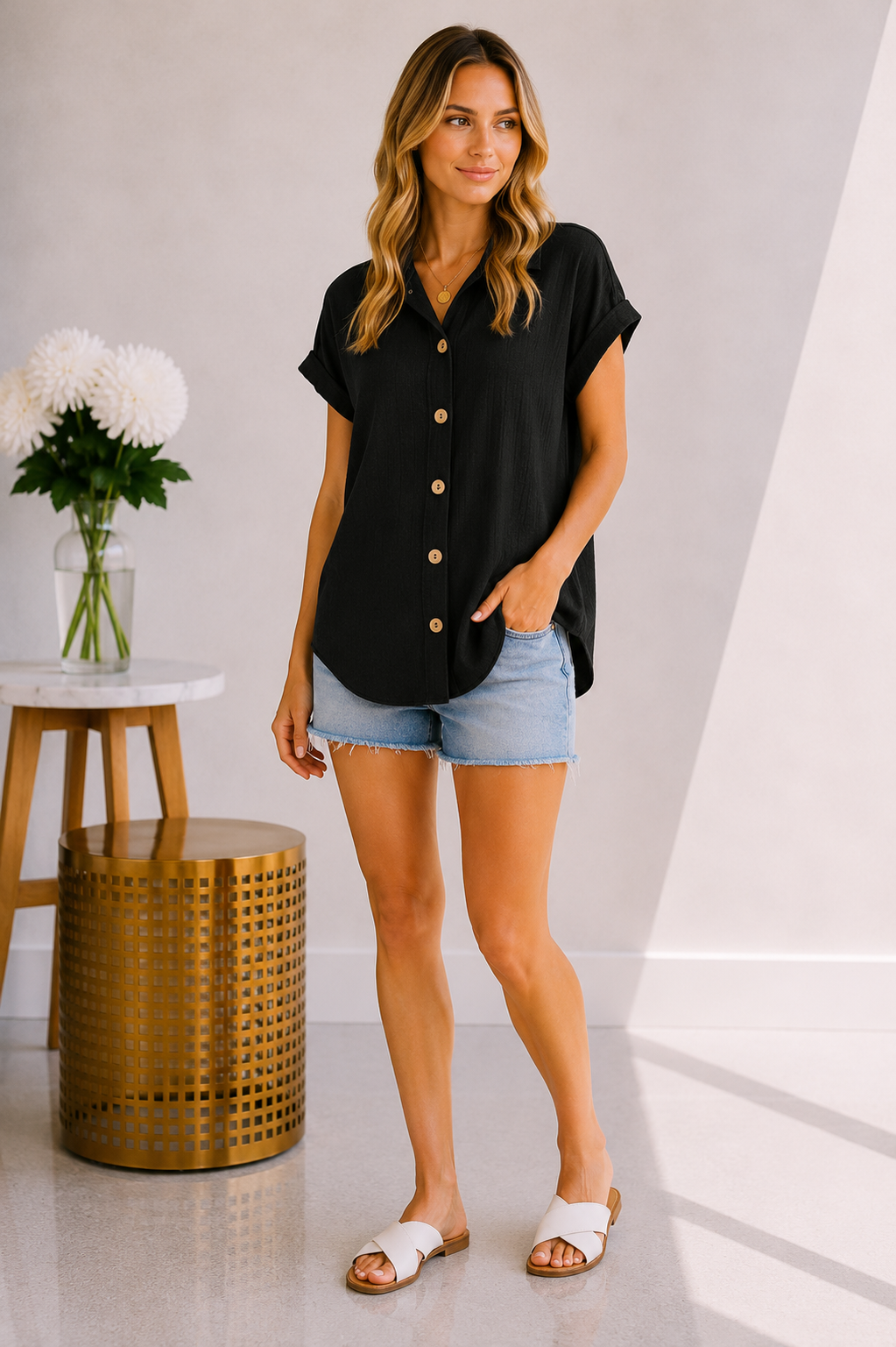 City Chic Button Top