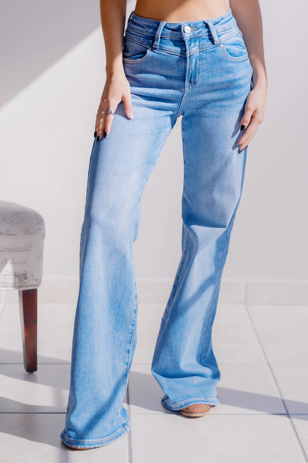 Coastal Drift Risen Flare Jeans Denim