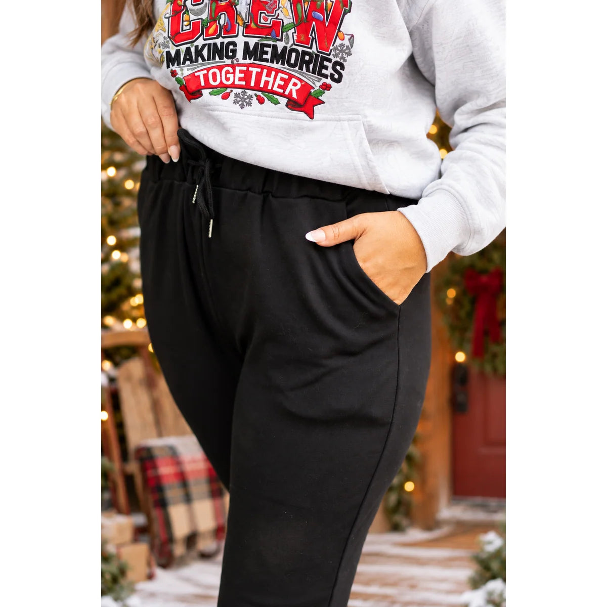 Julia Rose Black Fleece Joggers