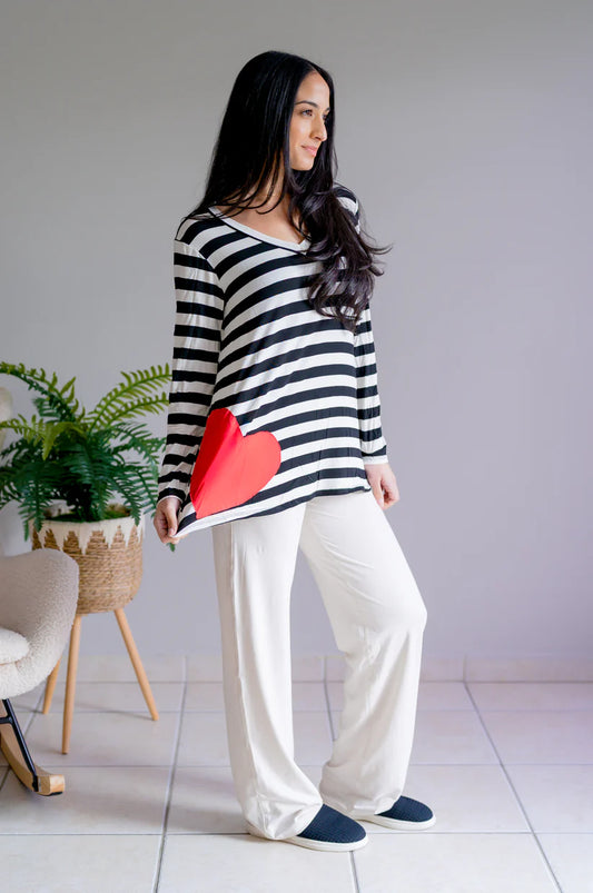Cupid's Stripe V-Neck