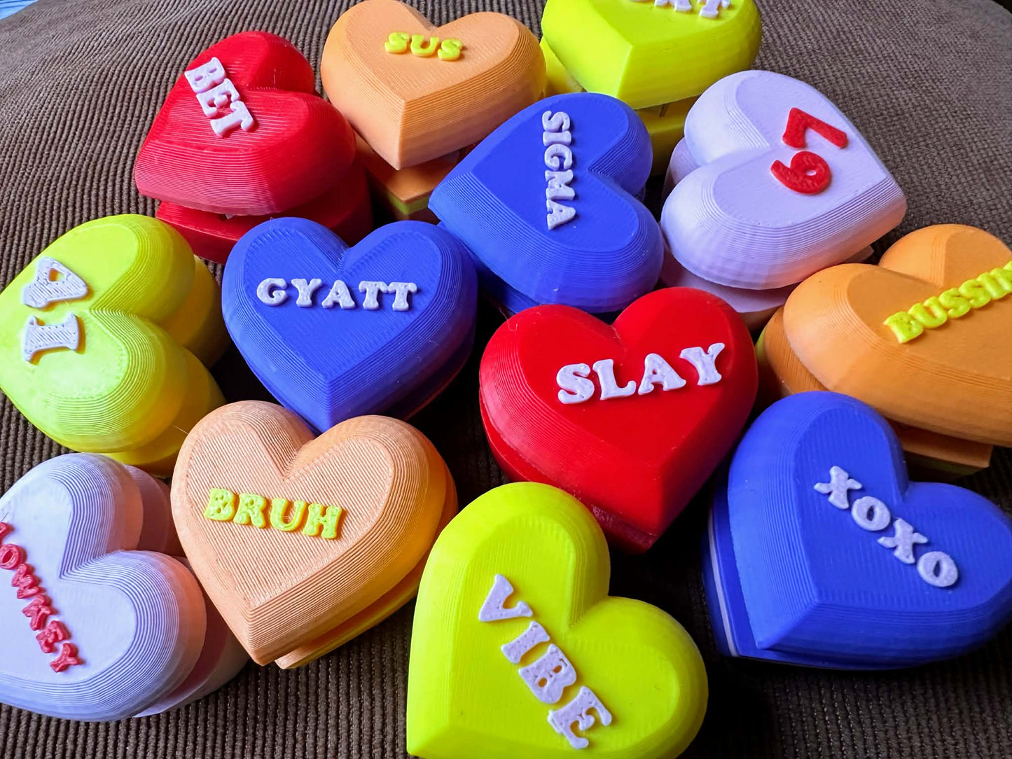 Made by Mike: Slang Conversation Heart Fidget Clickers - 1 Random Clicker