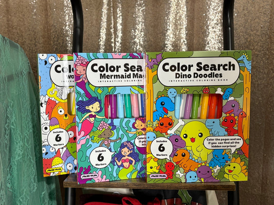 Color Search Doodles Interactive Coloring Book with 6 Markers