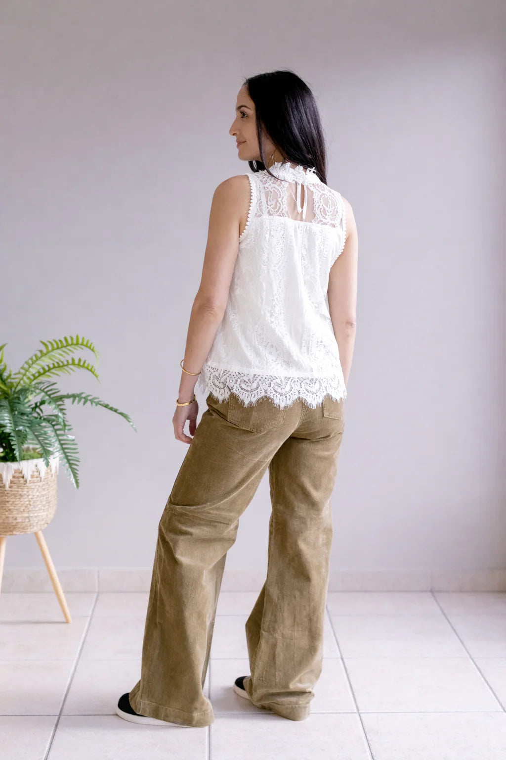 Spring Whispers Lace Top - White