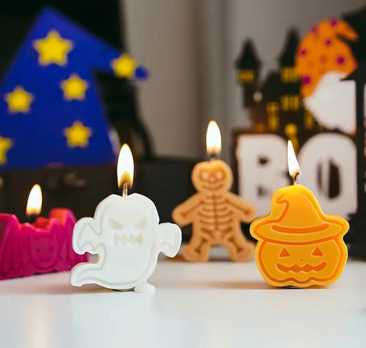 4 Pack Mini Spooky Candle Set