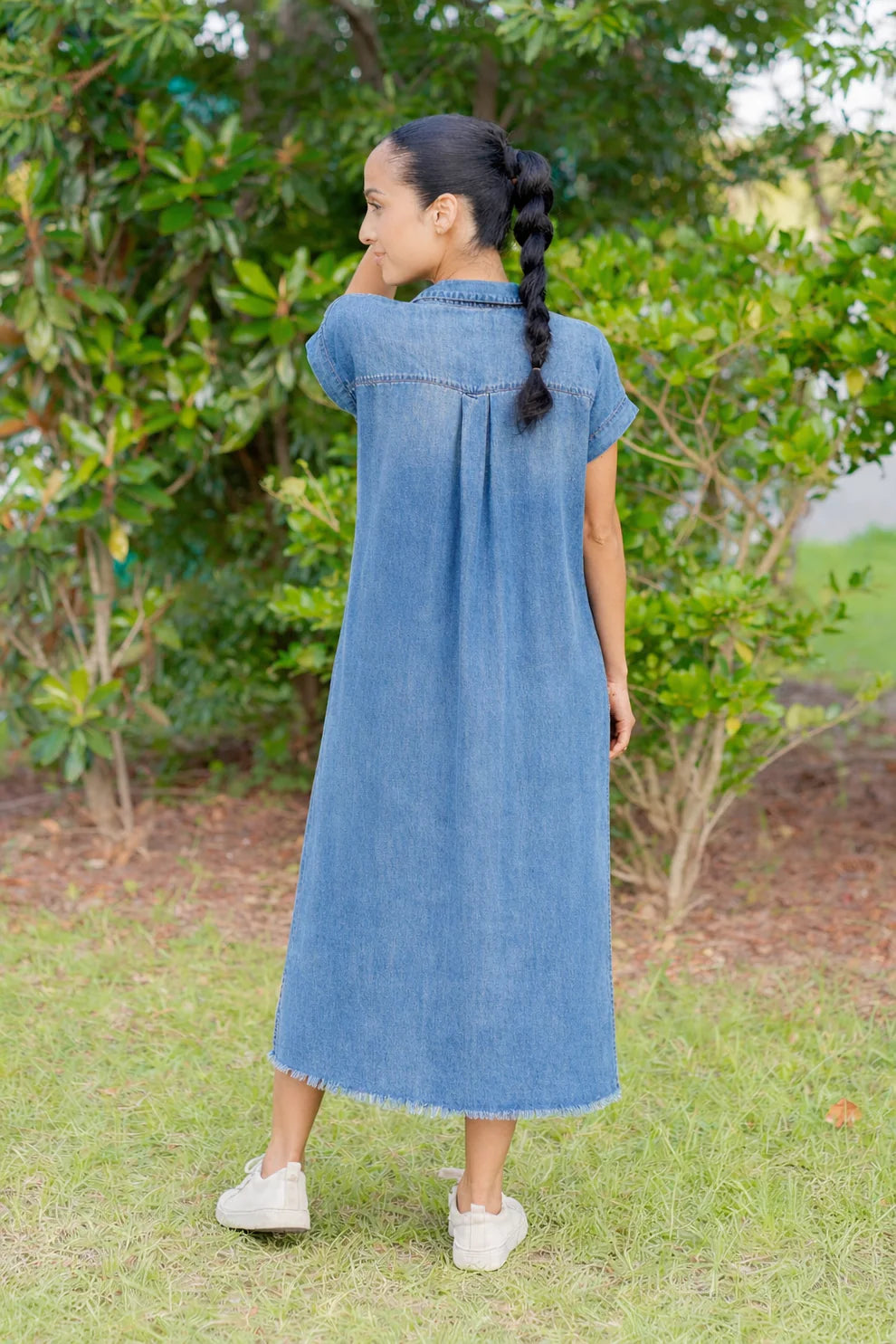 Deep Tide Maxi Denim Dress