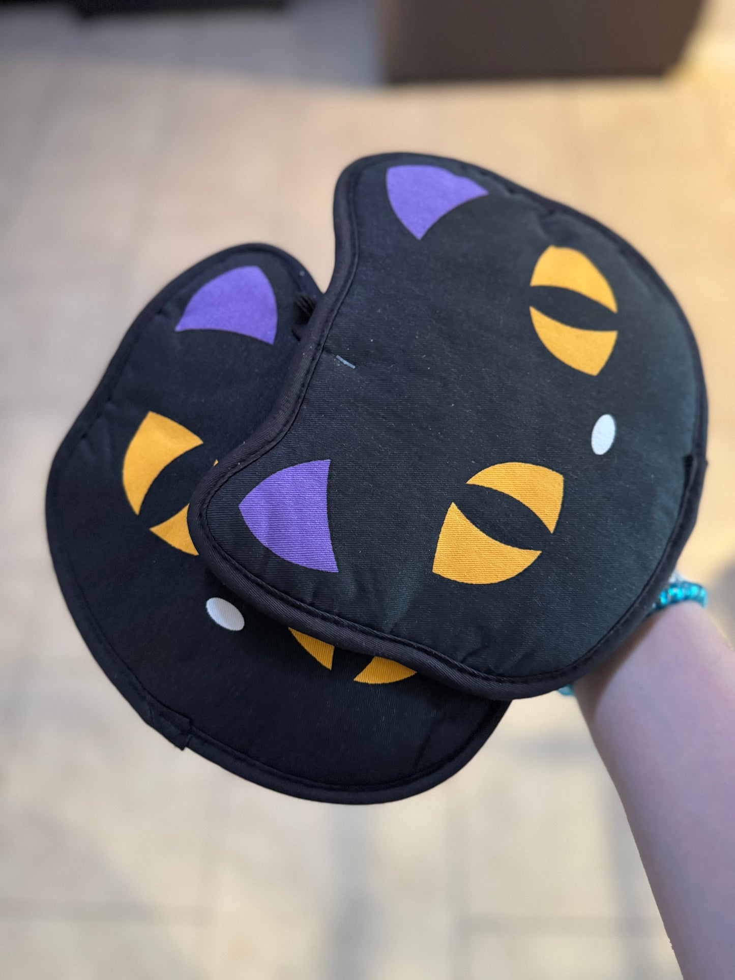 2 Pack Large Black Cat Halloween Pot Holders