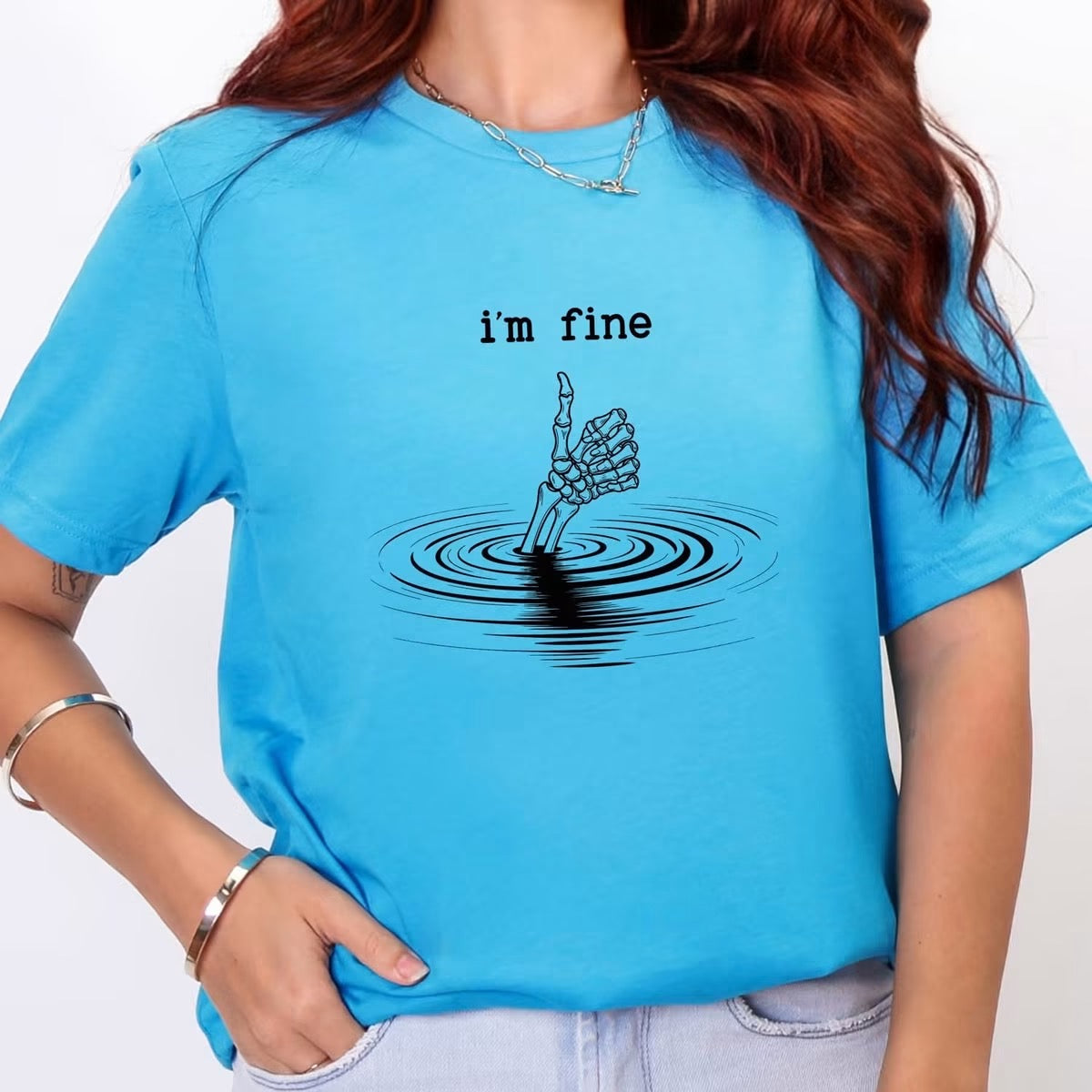 Skeleton Thumbs Up I’m Fine CUSTOM Graphic
