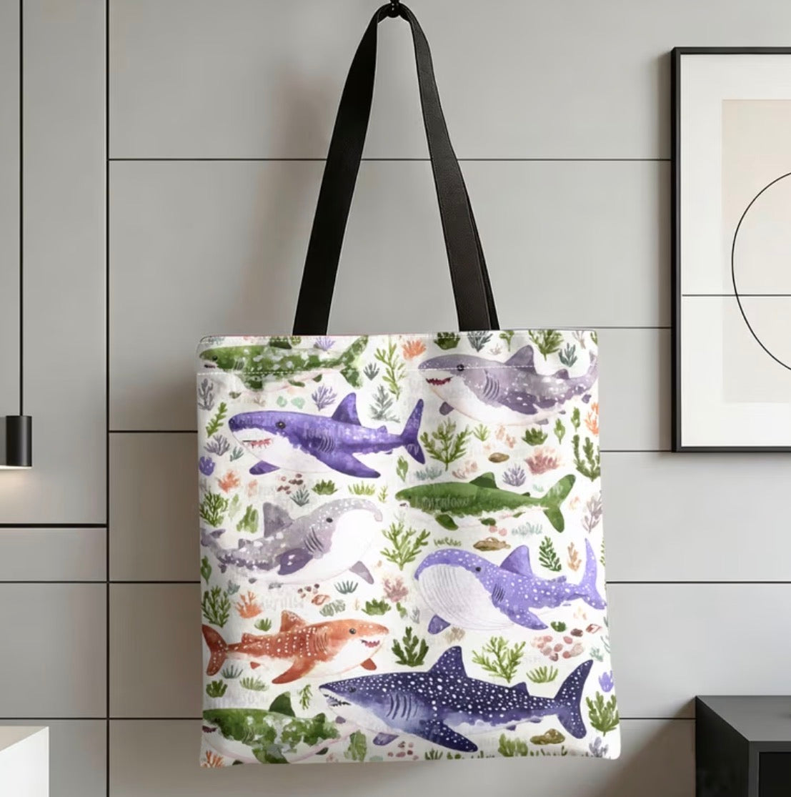 Colorful Sharks Tote