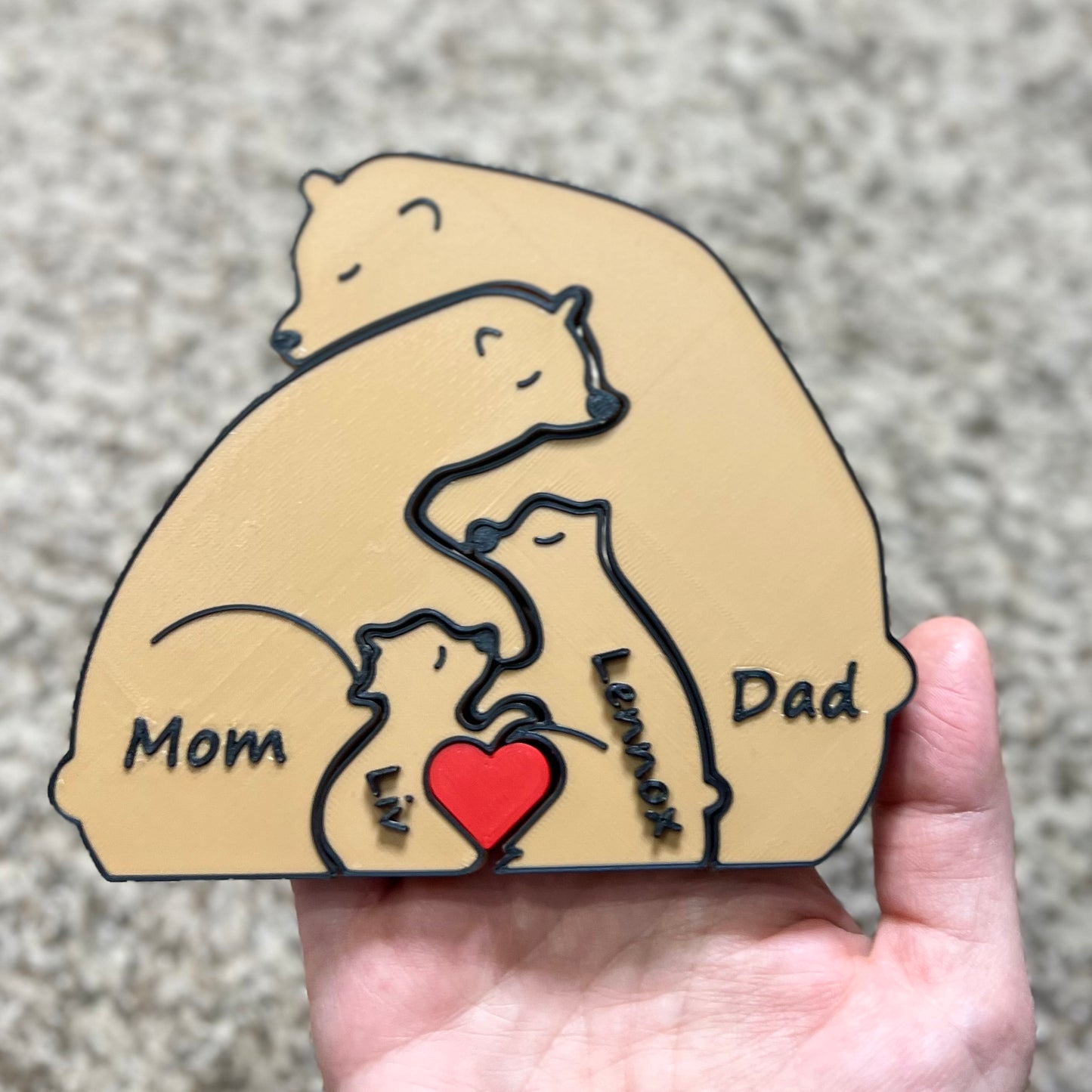 Made by Mike: CUSTOM 3D Printed Bear Family Puzzle