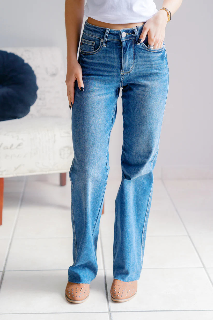 Eclipse Vintage Tummy Control Straight Leg Judy Blue Jeans Denim