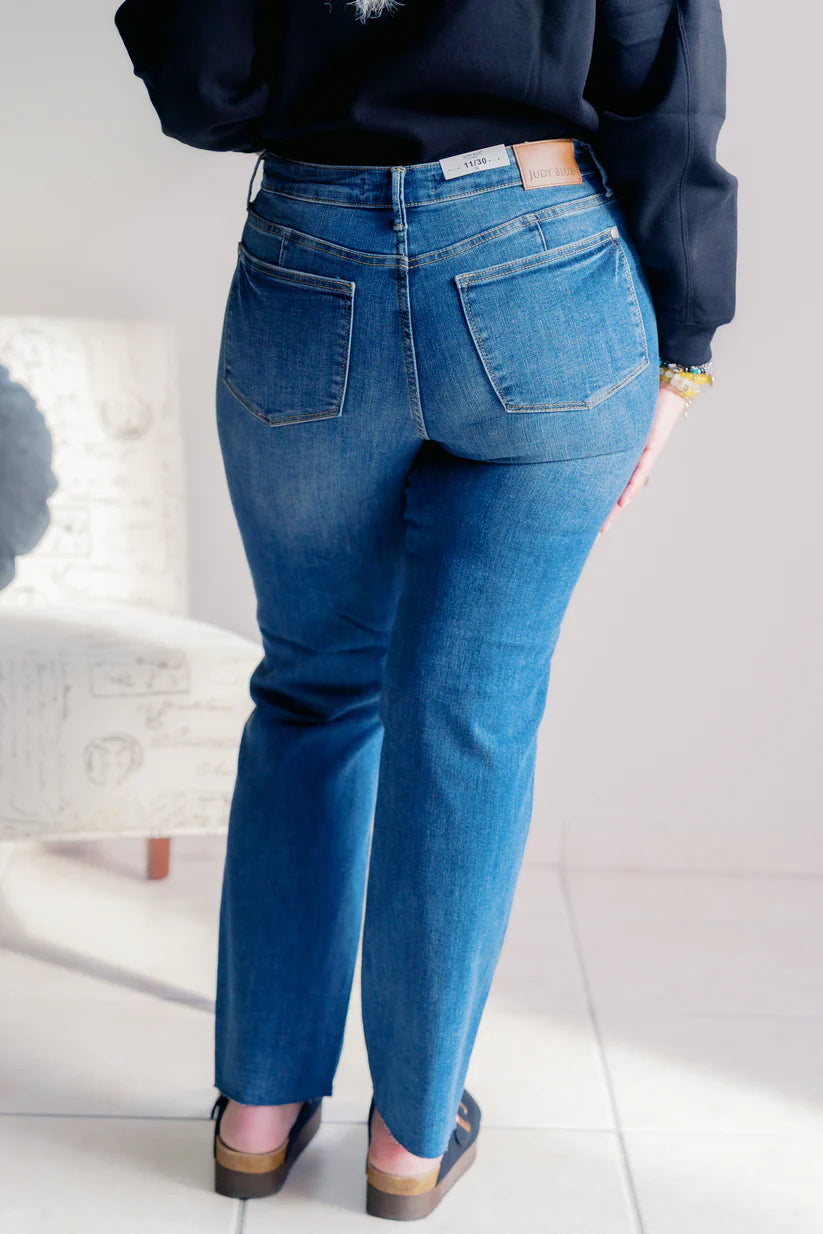 Eclipse Vintage Tummy Control Straight Leg Judy Blue Jeans Denim