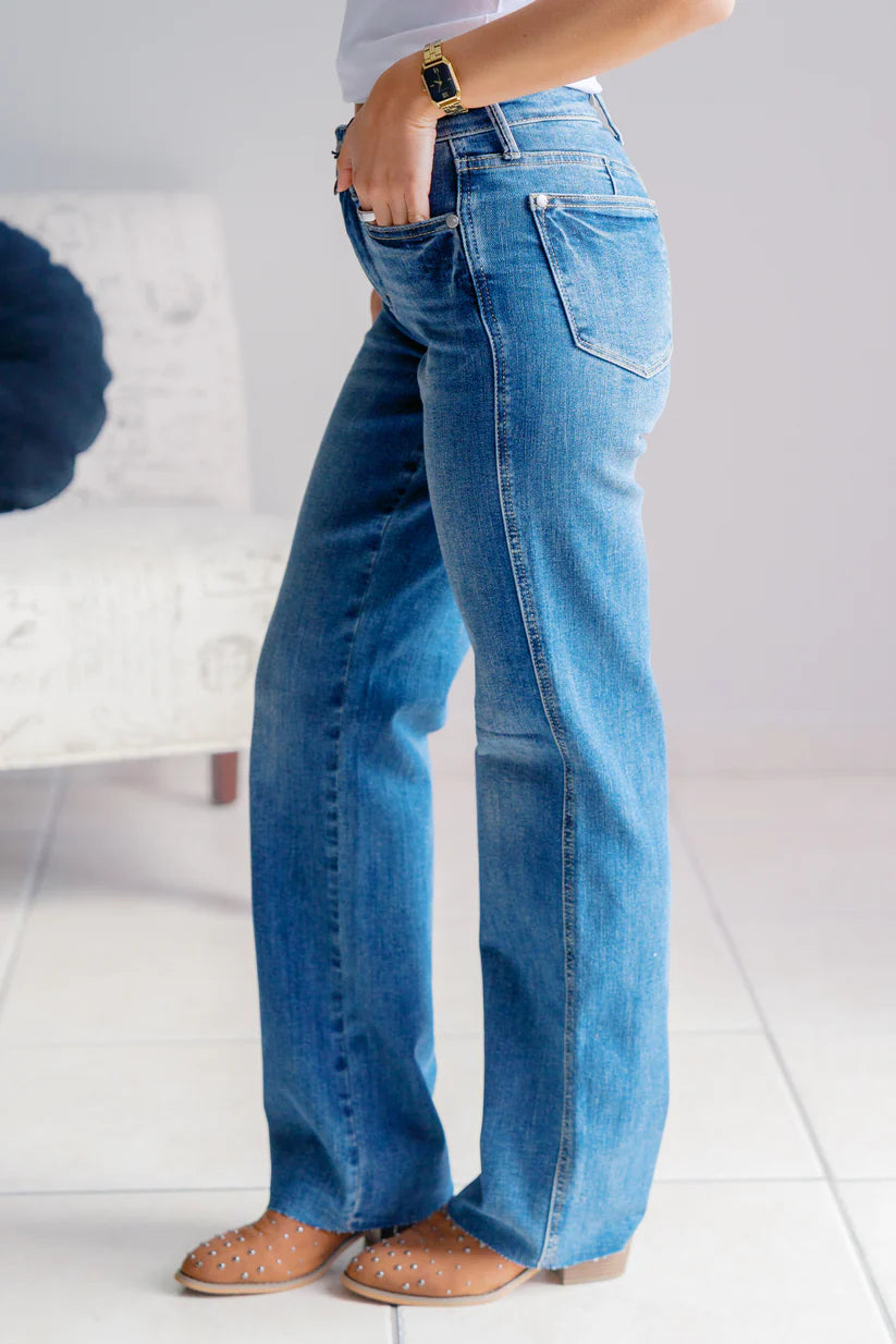 Eclipse Vintage Tummy Control Straight Leg Judy Blue Jeans Denim