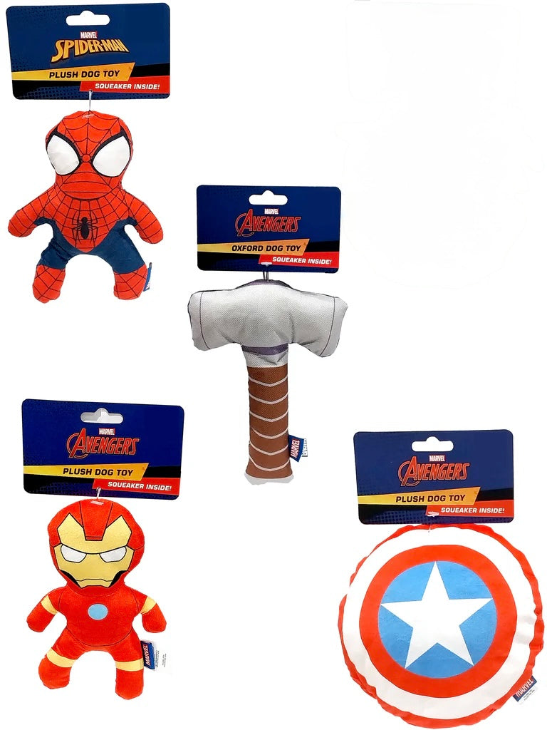 Marvel Superhero Plush Dog Toys with Squeaker