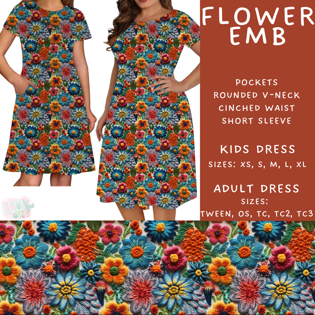 Flower EMBR Adult & Kids Dress - PREORDER Batch #485 - ETA Early April