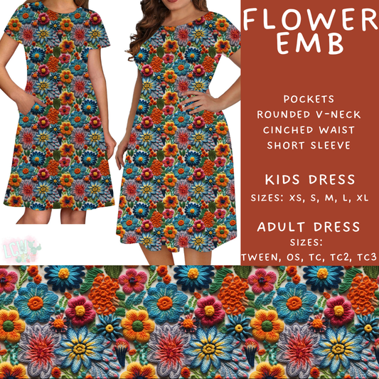 Flower EMBR Adult & Kids Dress - PREORDER Batch #485 - ETA Early April