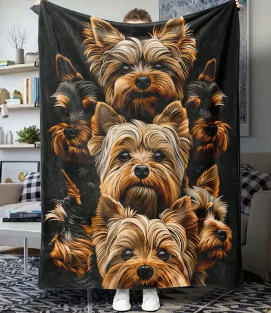 Yorkie Fleece Blanket