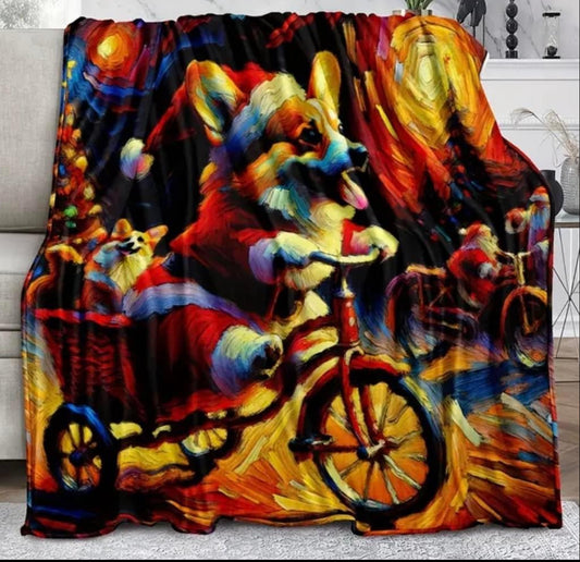 Corgi Christmas Fleece Blanket