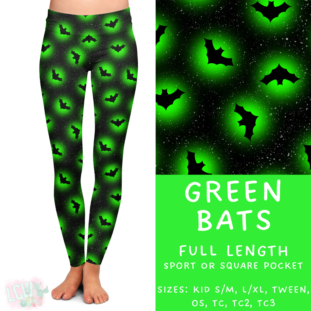 Green Bats Pocket Leggings - 384