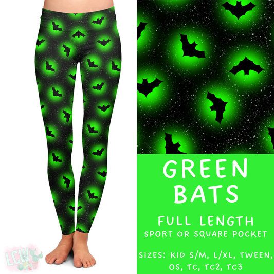Green Bats Pocket Leggings - 384