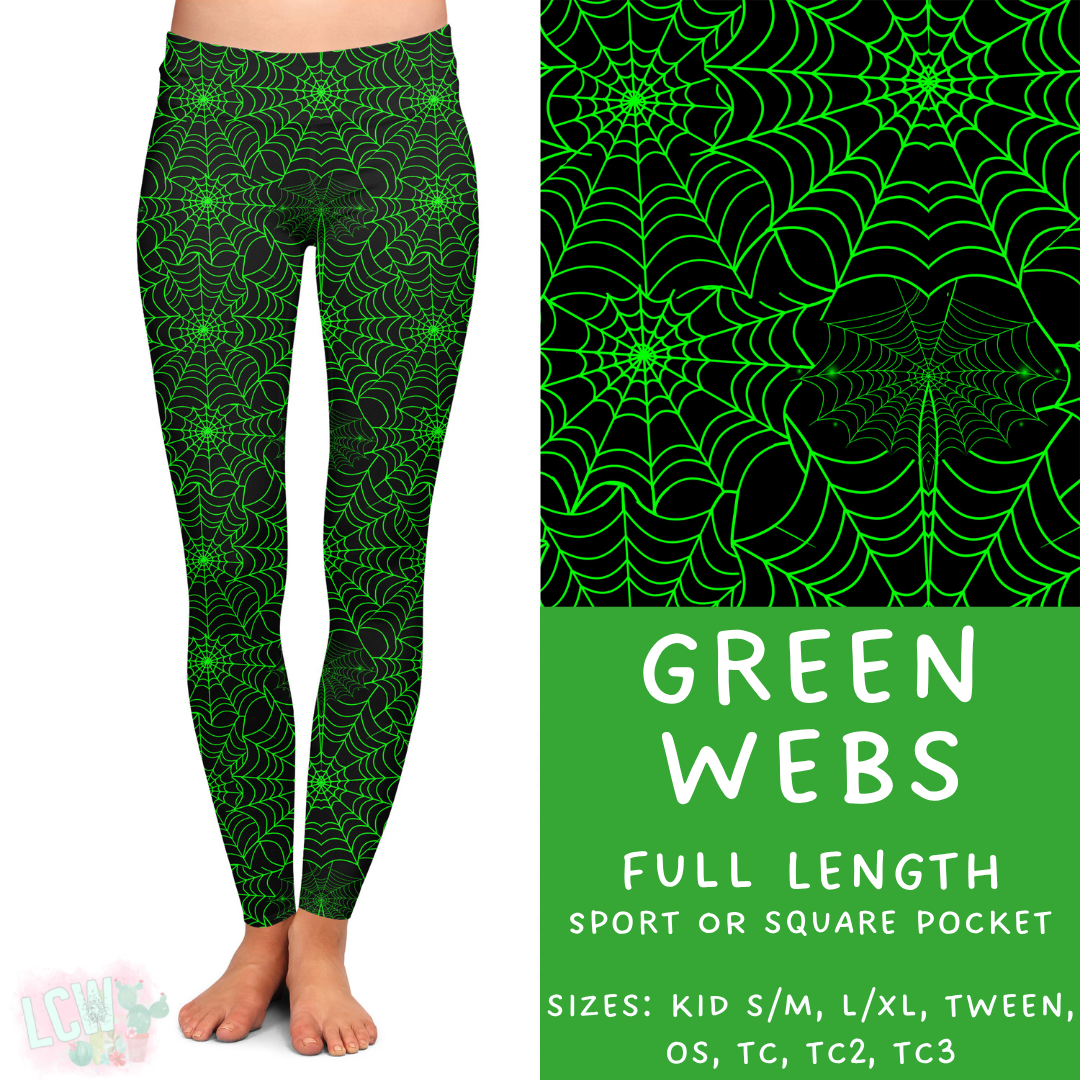 Green Webs Full Length Leggings - 384
