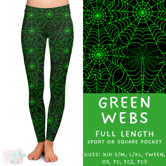 Green Webs Full Length Leggings - 384