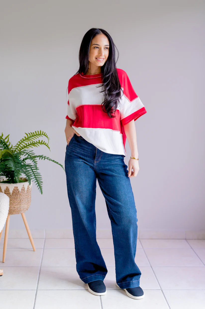 Heartline Exposed Seam Top