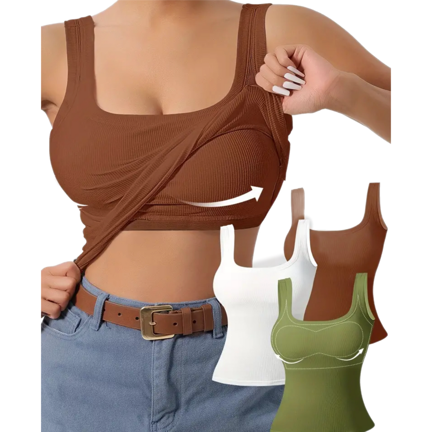 3 Pack Tanks with Built in Bra!