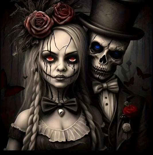 Dark Skeleton Love Diamond Art