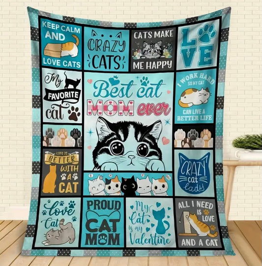 Best Cat Mom Ever Fleece Blanket