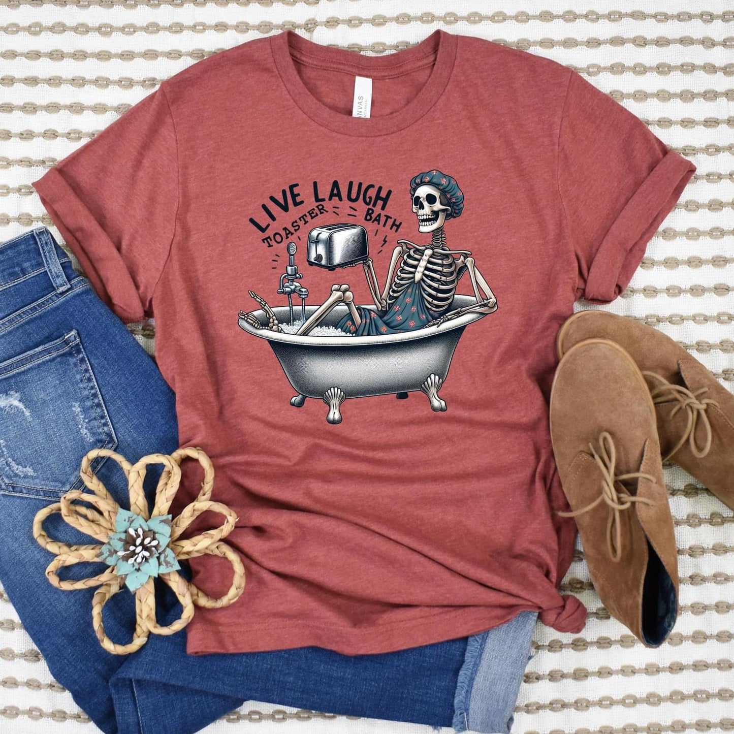 Live Laugh Toaster Bath Graphic Tee