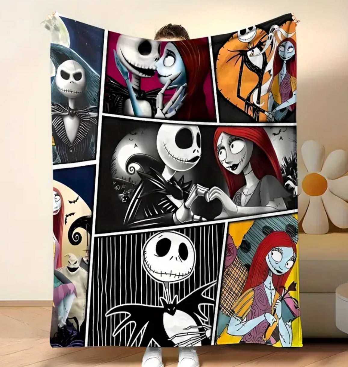 Spooky Christmas Love Fleece Blanket