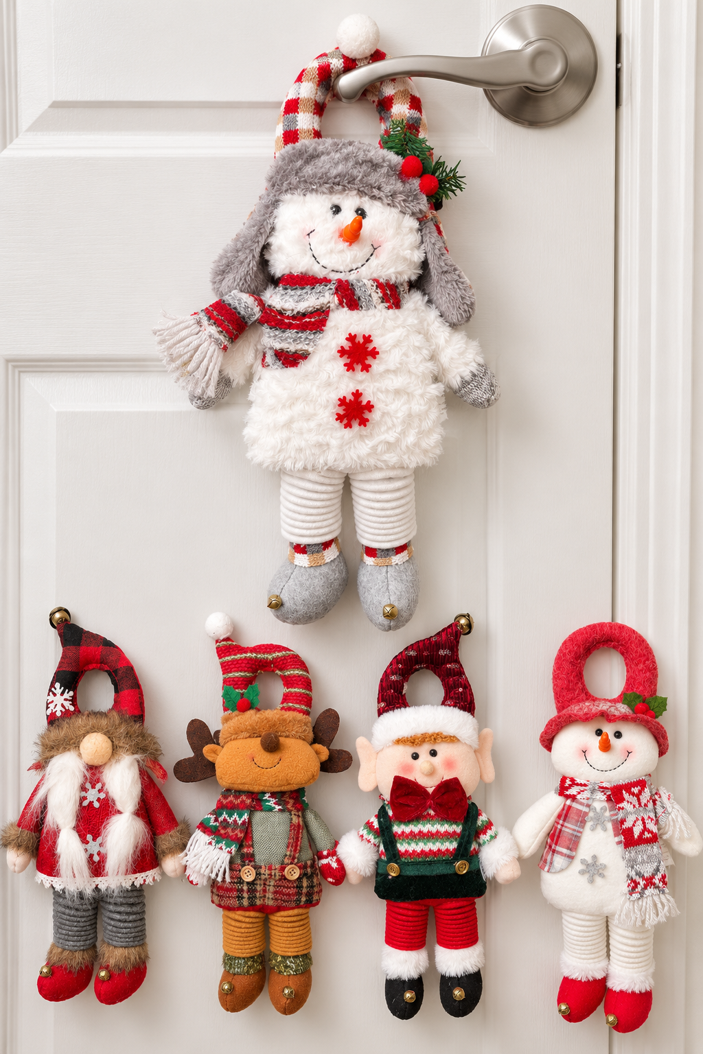 Plush Coil Leg Holiday Door Hangers