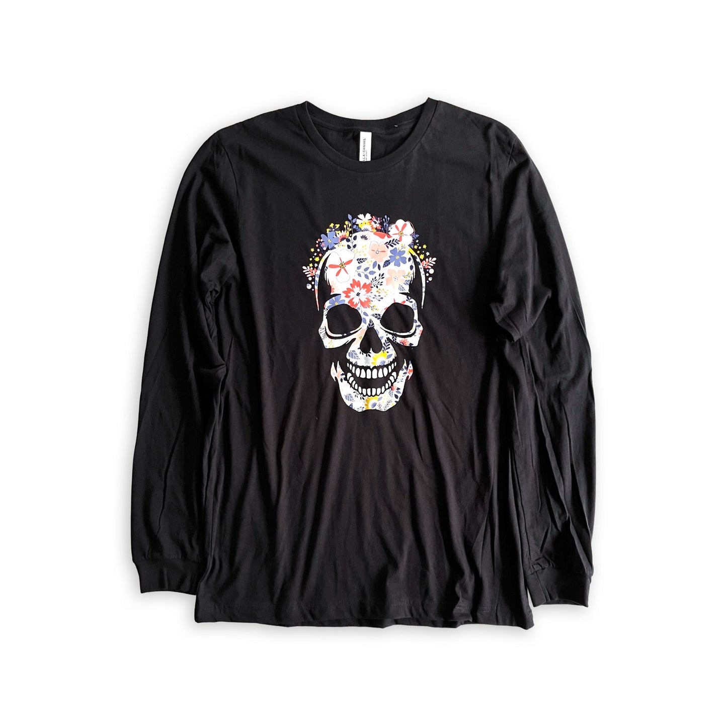 Floral Skull Long Sleeved Graphic Tee