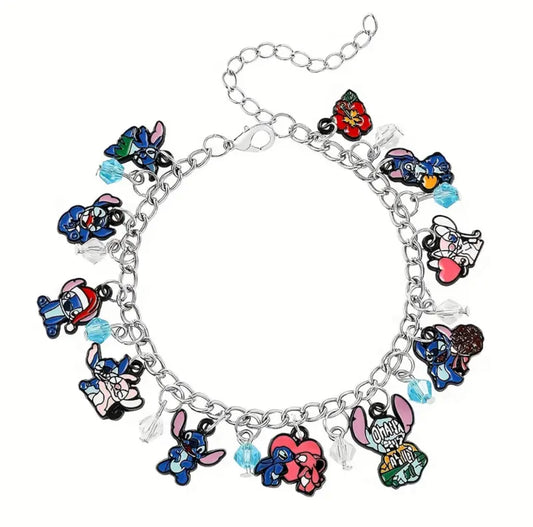 Mystery Blue Alien Charm Bracelet