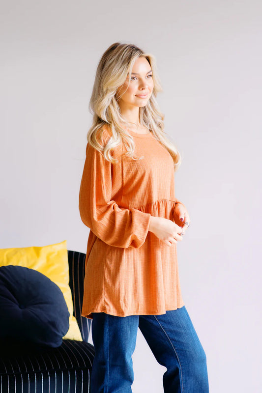 Pumpkin Charm Peplum Top