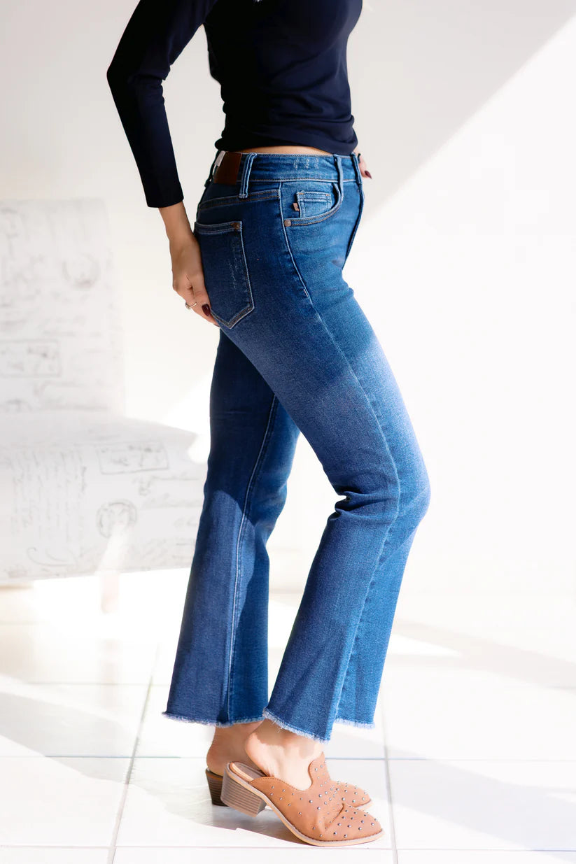 Dark Roast Judy Blue Flare Jeans Denim