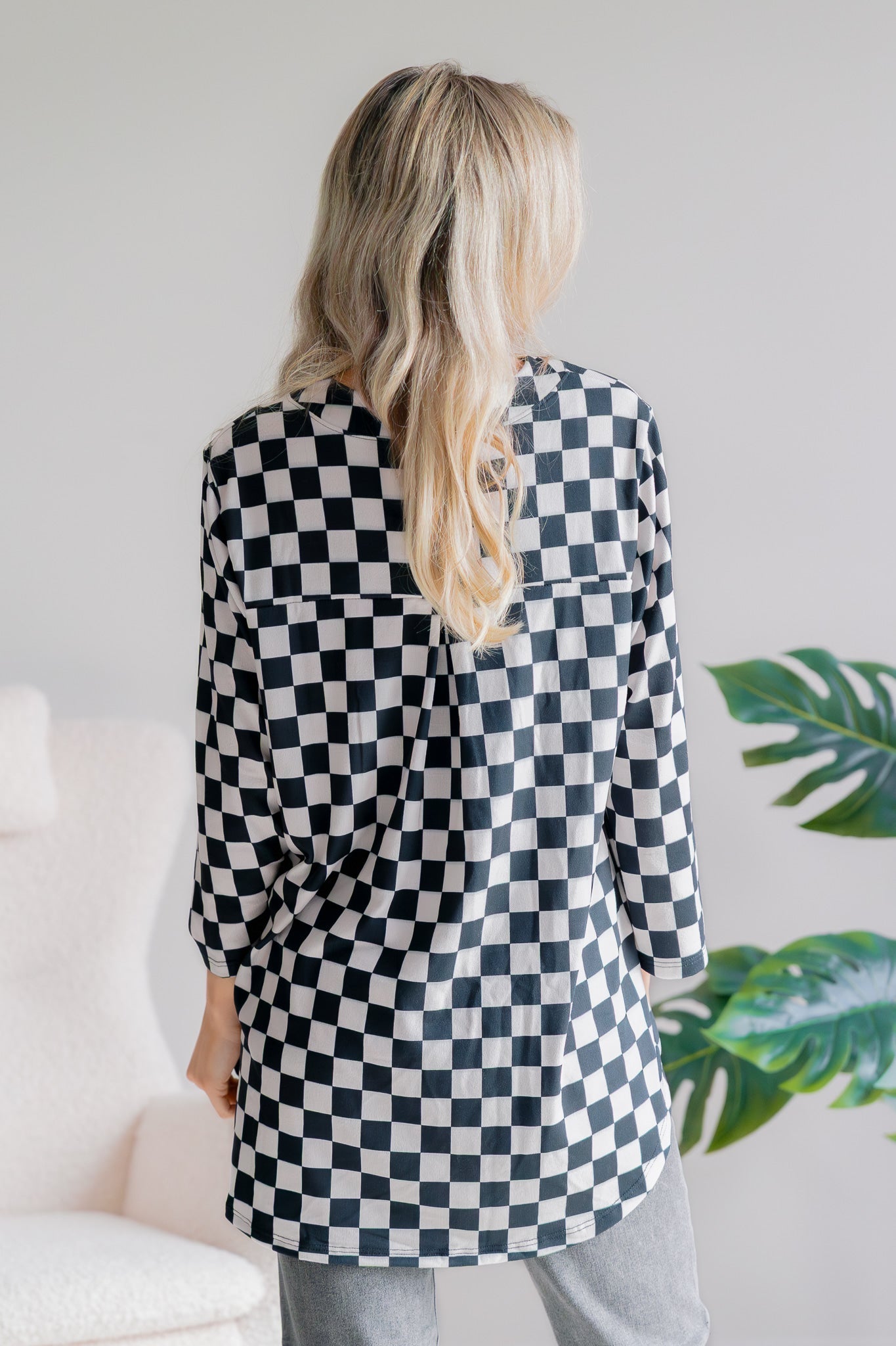 Chic Eve Check Top