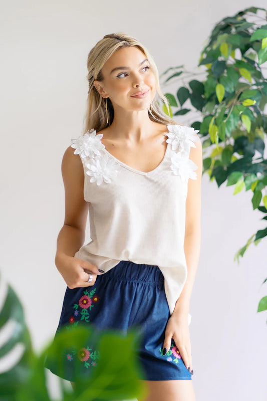 WhimsyBloom Sleeveless Top