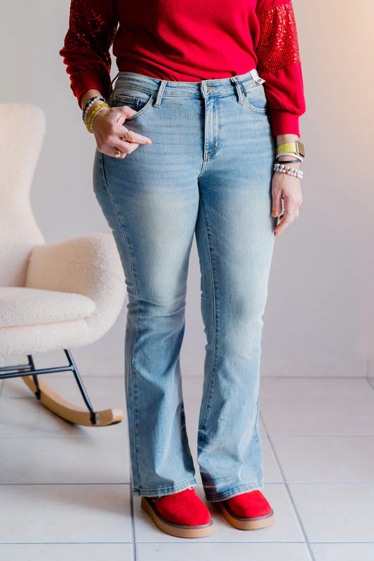 Snowy Pines Judy Blue Flare Denim Jeans