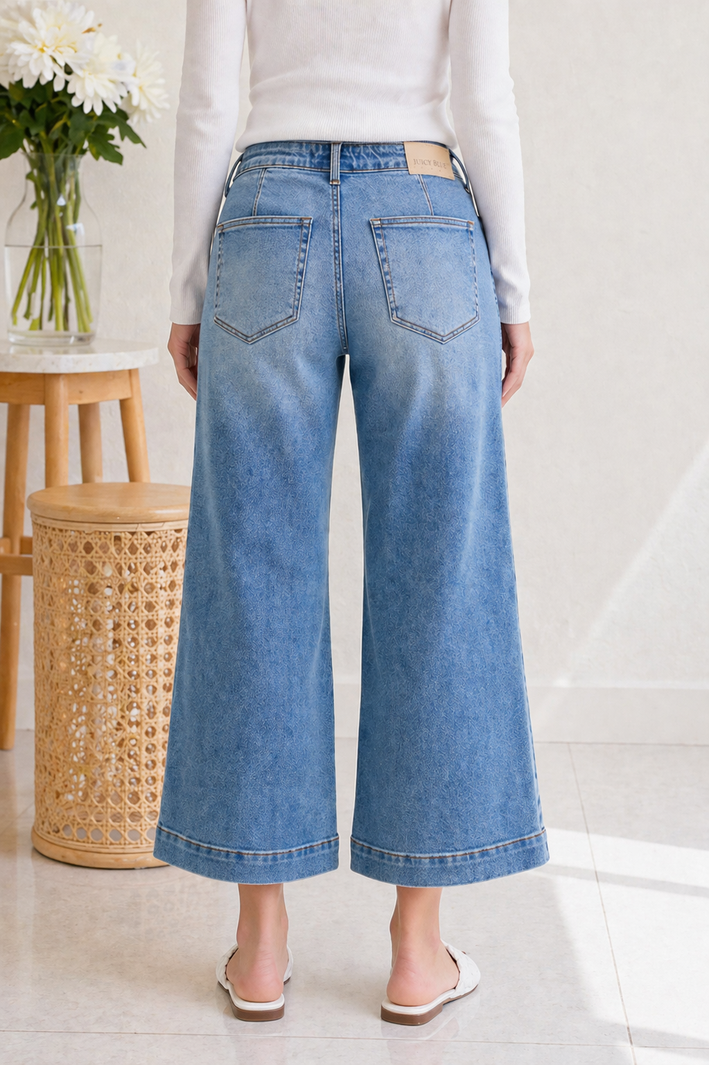 Judy Blue Bandana Babe Wide Leg Jeans