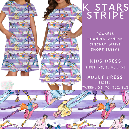 K Stars Stripe Adult & Kids Dress - PREORDER Batch #482 - ETA Early April