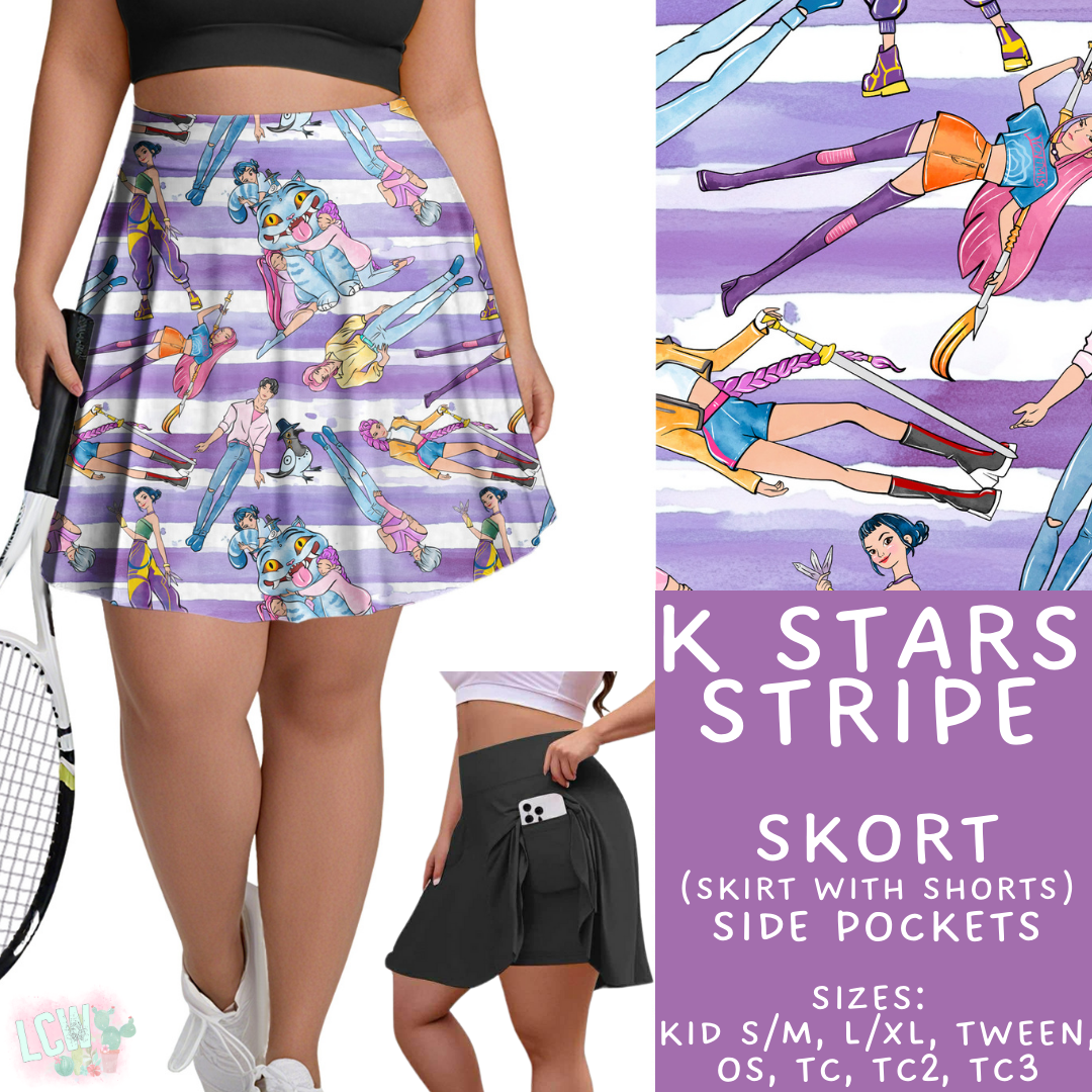 K Stars Stripe Skort Adult & Kids - PREORDER Batch #482 - ETA Early April