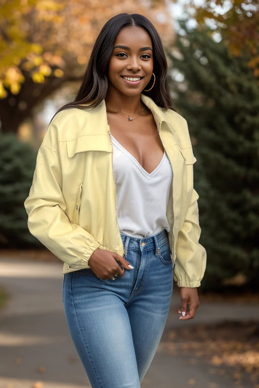 Little Ray of Sunshine Faux Leather Jacket