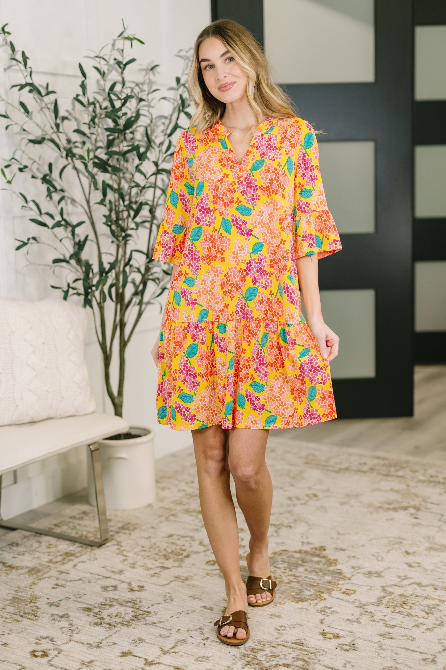 Lizzy Sunday Dress in Leaf Multi Floral- 3/3/2026