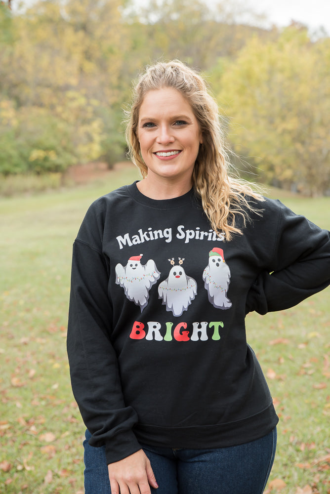 Making Spirits Bright Graphic Crewneck Sweatshirt