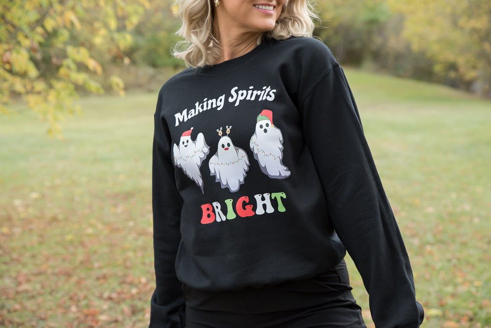 Making Spirits Bright Graphic Crewneck Sweatshirt