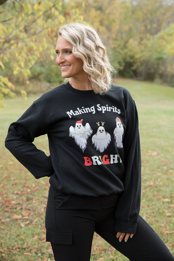 Making Spirits Bright Graphic Crewneck Sweatshirt