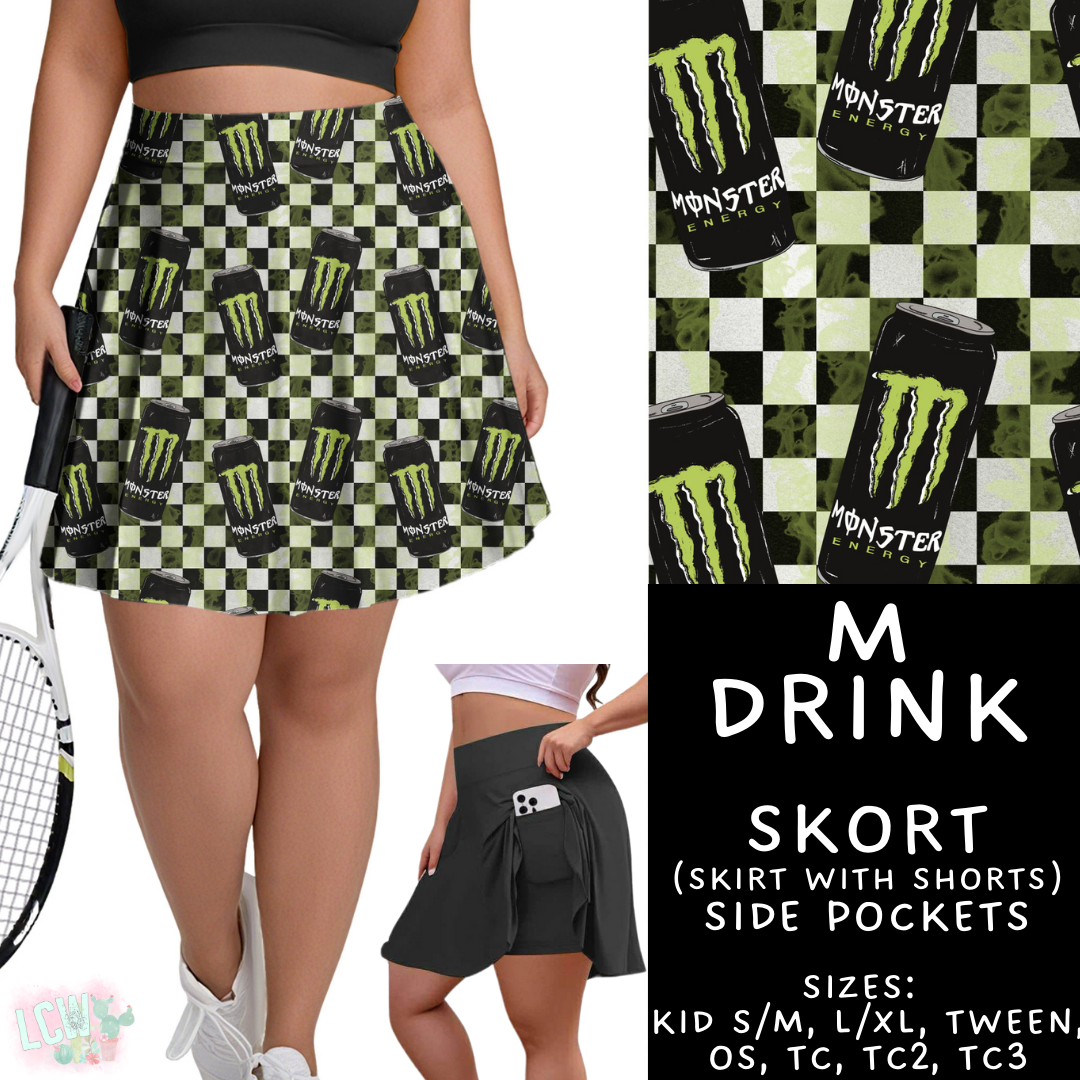 M Drink - Skort Adult & Kids - PREORDER Batch #485 - ETA Early April
