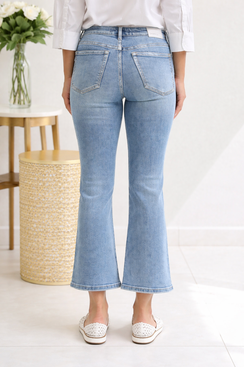 Metallic Seam Mid Rise Judy Blue Flare