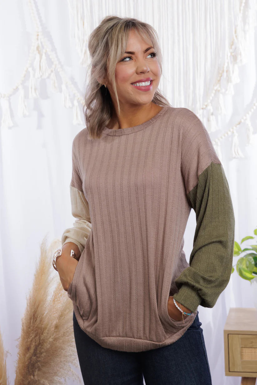 Mocha Frappe Puff Sleeve